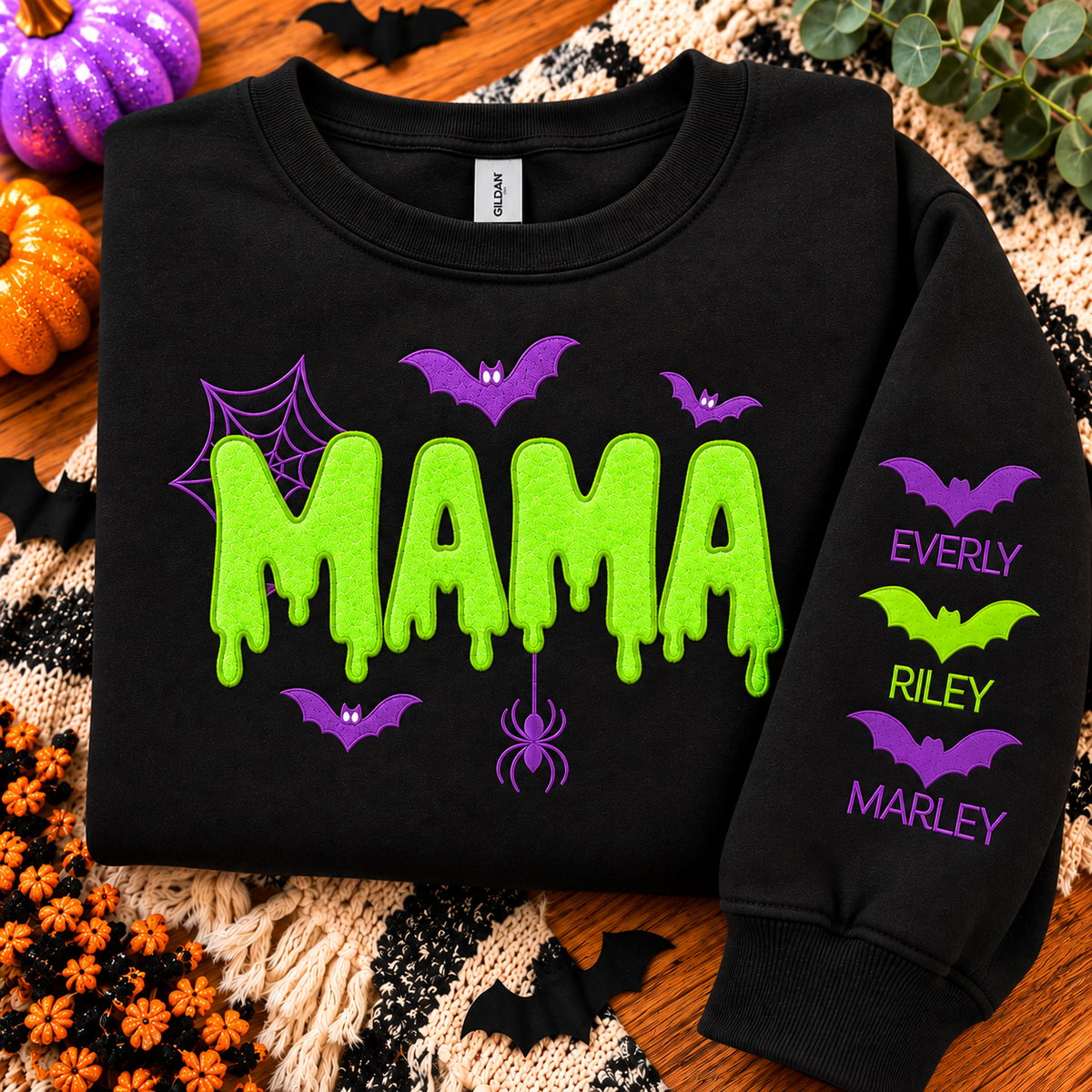 Spooky Mama Personalized Embroidered Sweatshirt