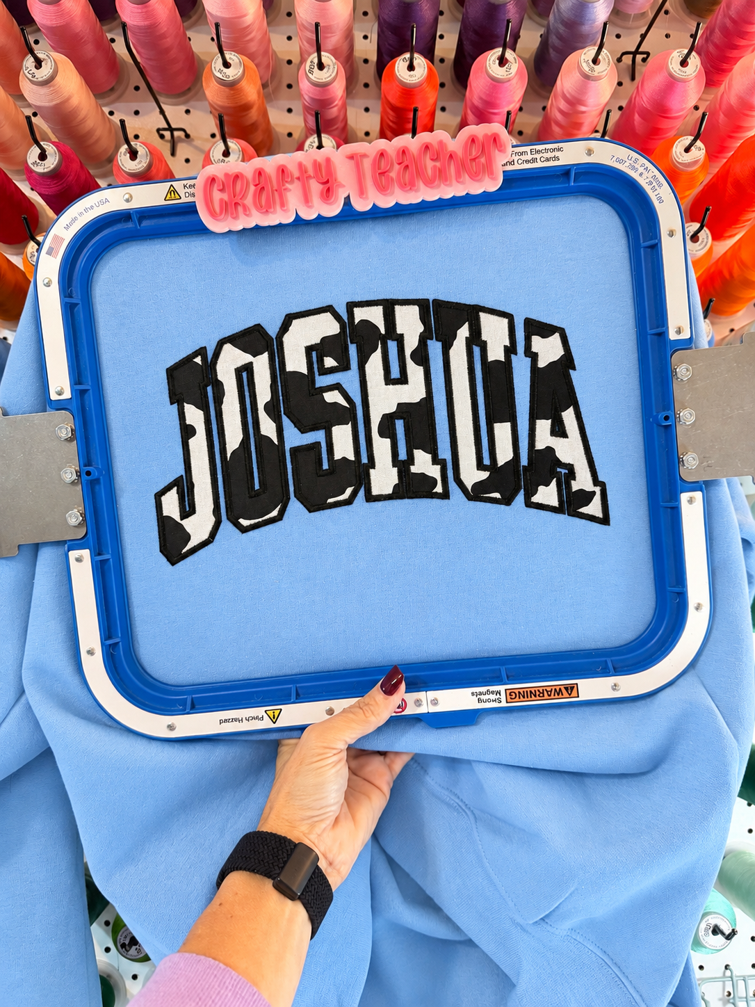 Joshua Cow Print Varsity Sweatshirt
