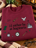 I’d Rather Be at Hogwarts Embroidered Sweatshirt