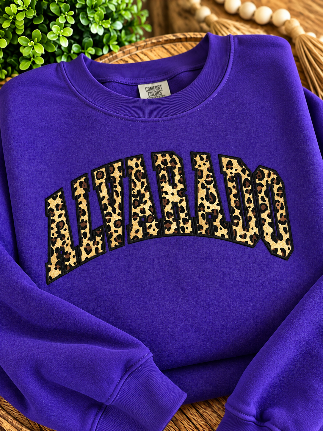 Alvarado Leopard Print Appliqué Embroidered Sweatshirt