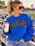 Chargers Leopard Print Appliqué Embroidered Sweatshirt