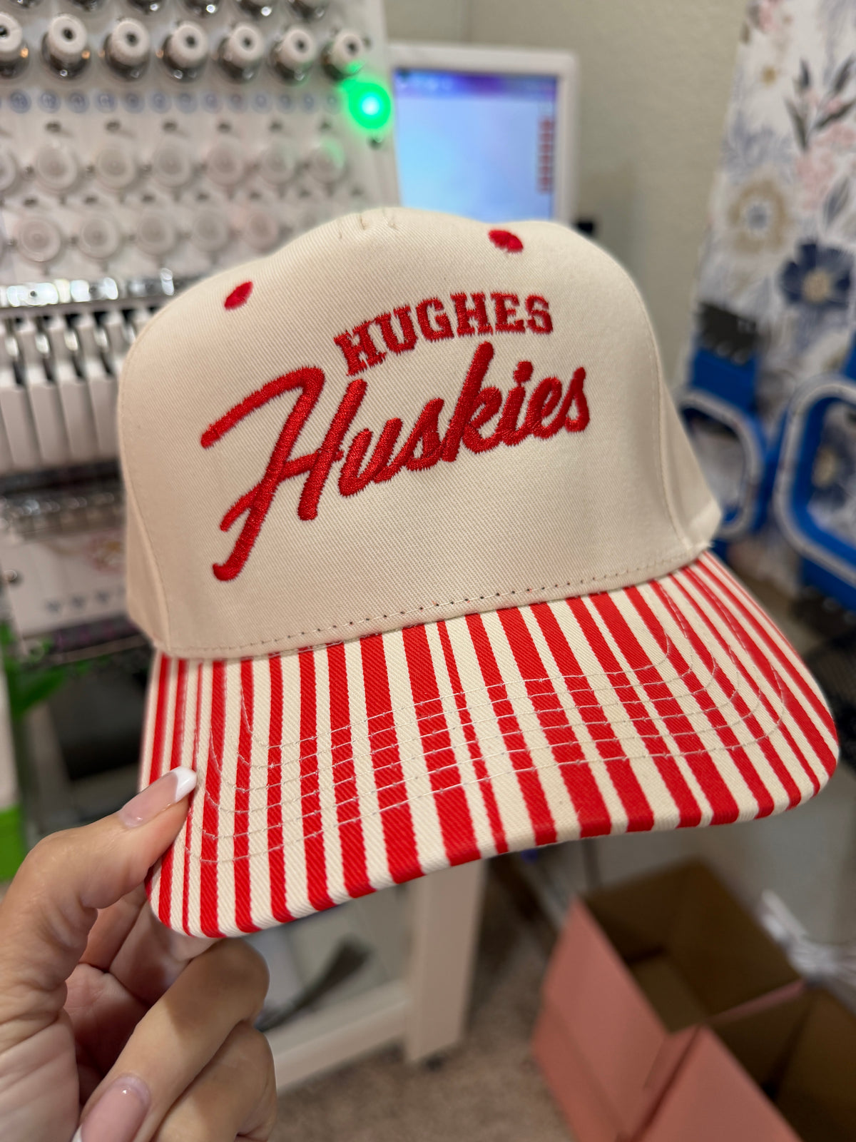 Hughes Huskies Striped Hat