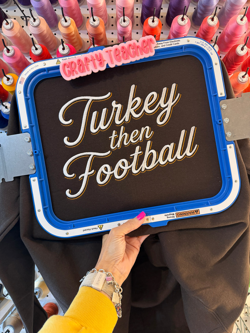 Turkey Then Football Embroidered Sweatshirt