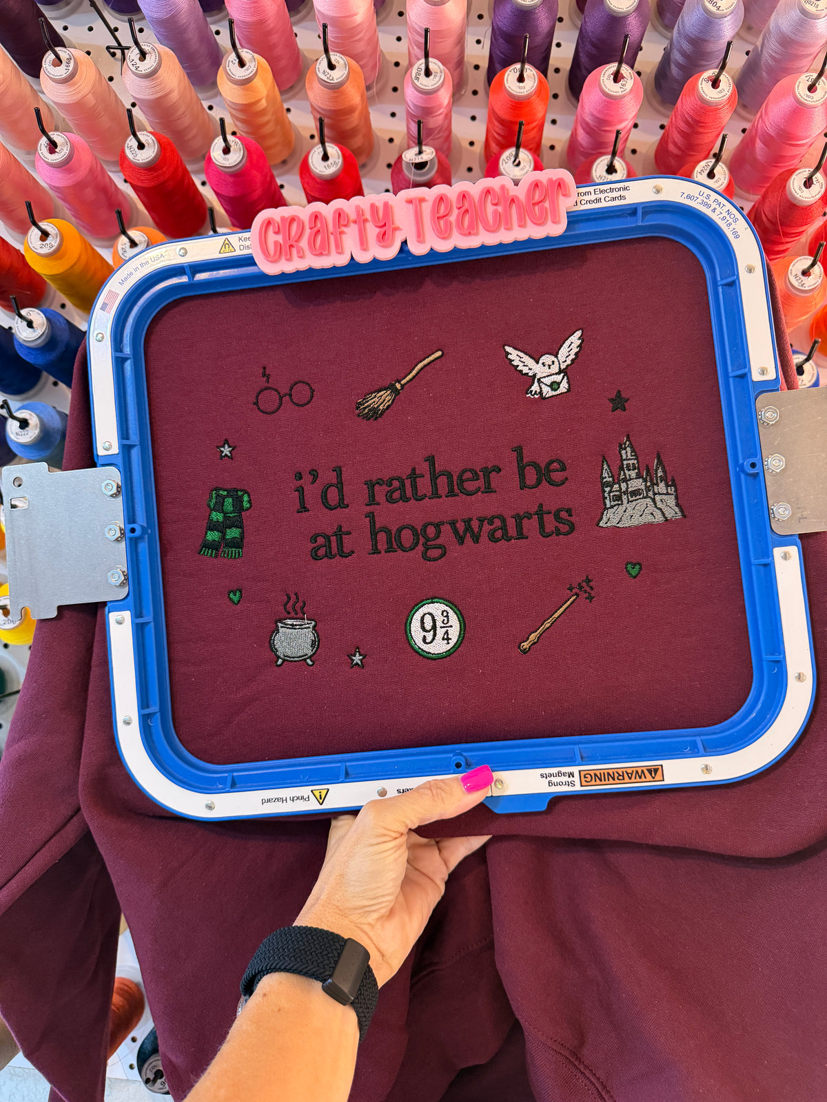 I’d Rather Be at Hogwarts Embroidered Sweatshirt