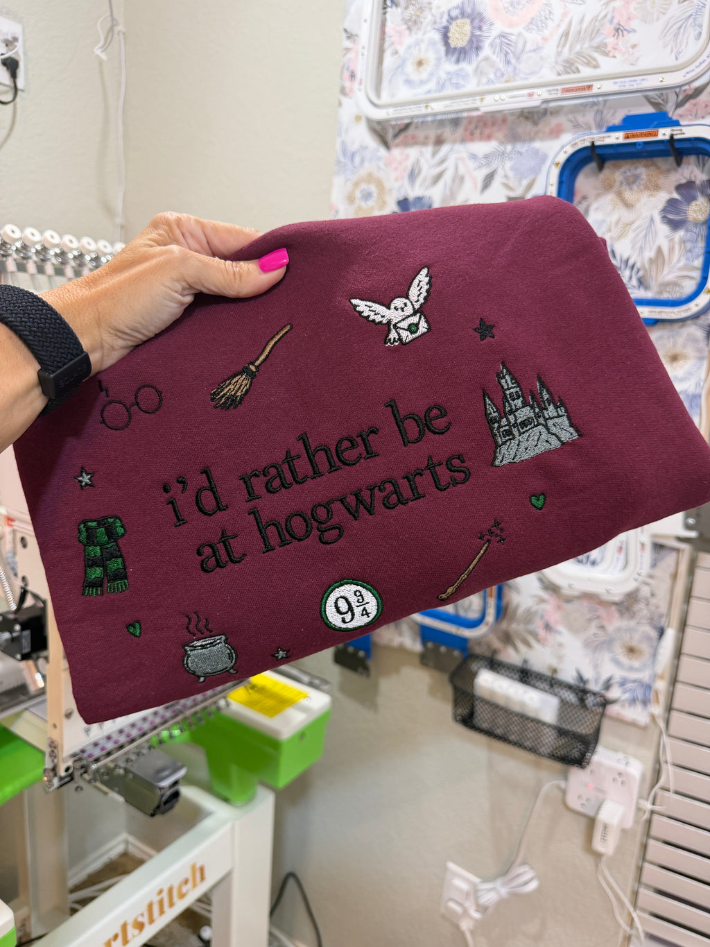 I’d Rather Be at Hogwarts Embroidered Sweatshirt
