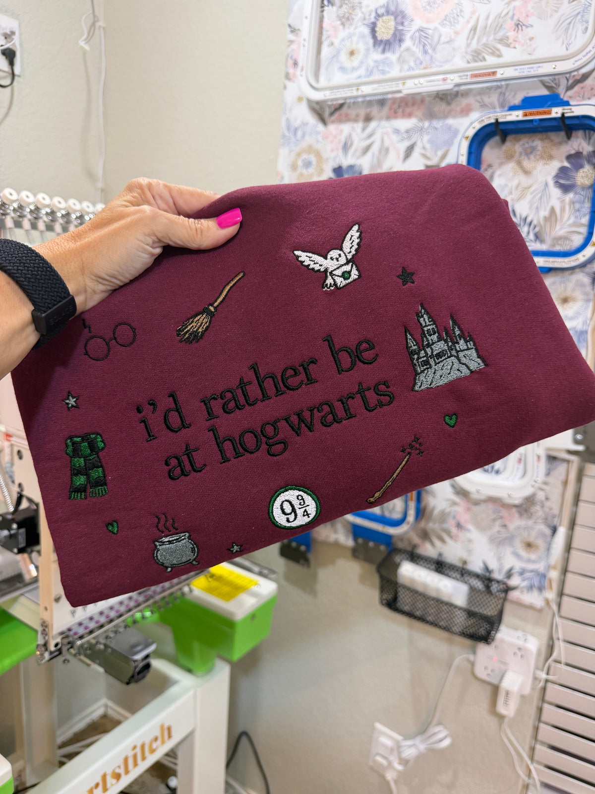 I’d Rather Be at Hogwarts Embroidered Sweatshirt