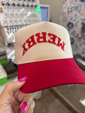 Merry Embroidered Two-Tone Hat