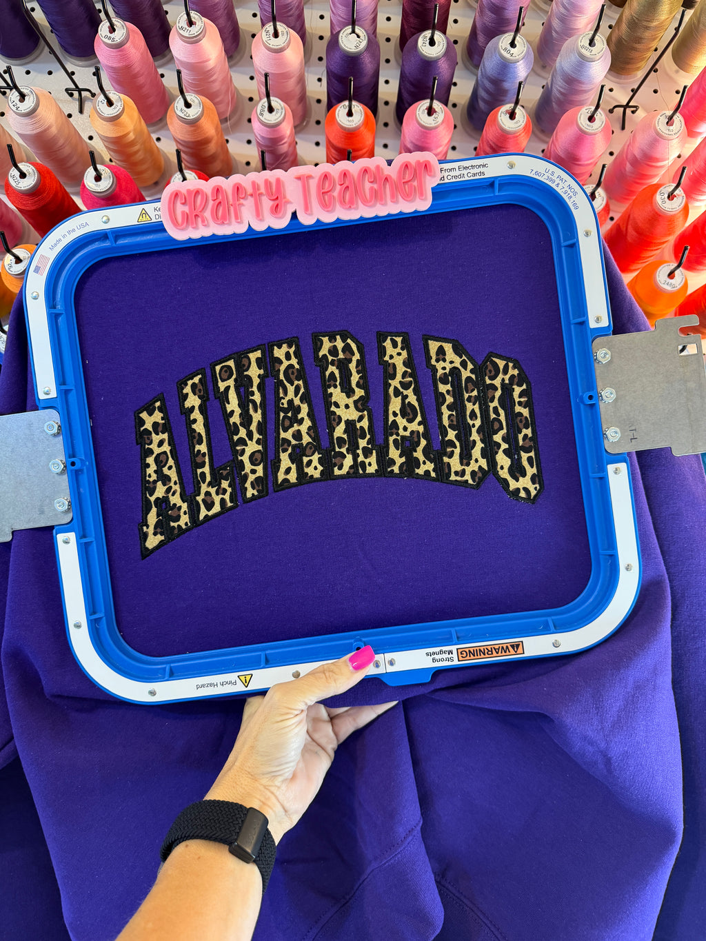 Alvarado Leopard Print Appliqué Embroidered Sweatshirt