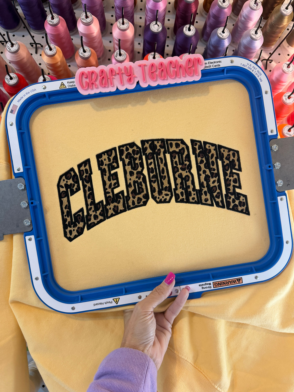 Cleburne Leopard Print Appliqué Embroidered Sweatshirt