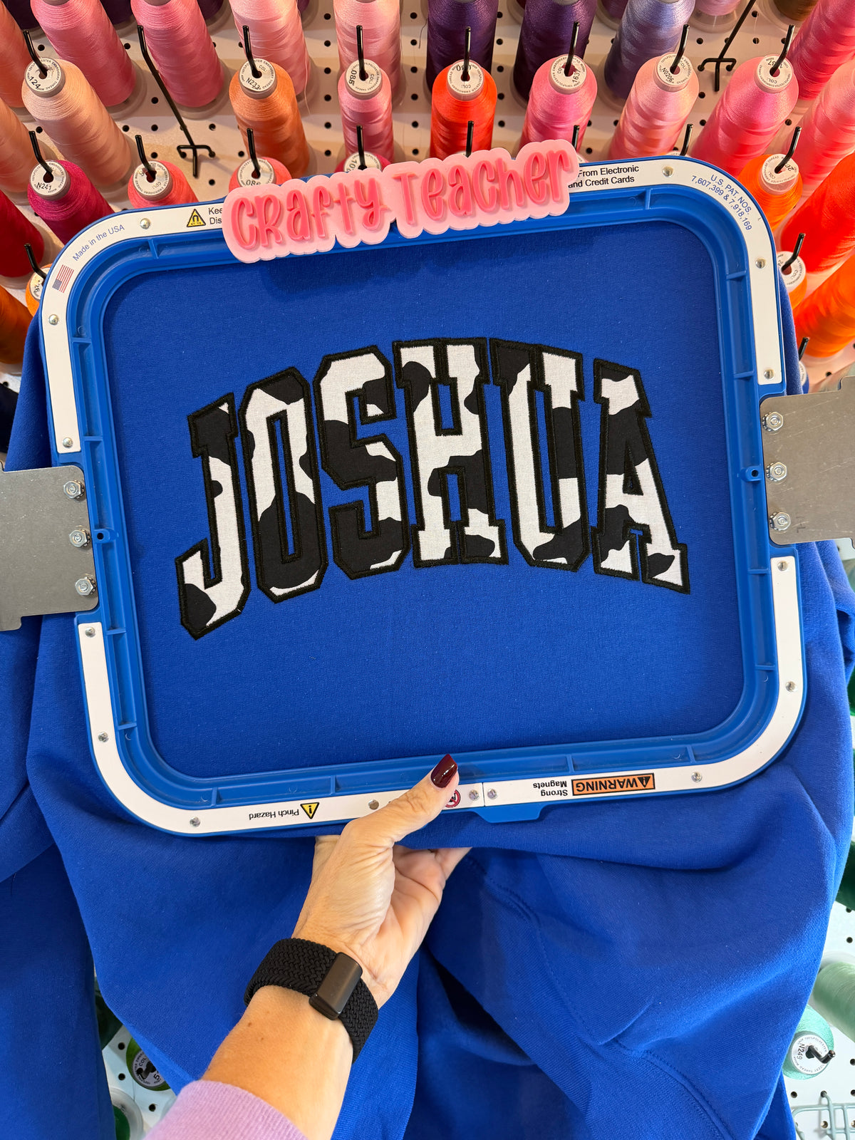 Joshua Cow Print Varsity Sweatshirt