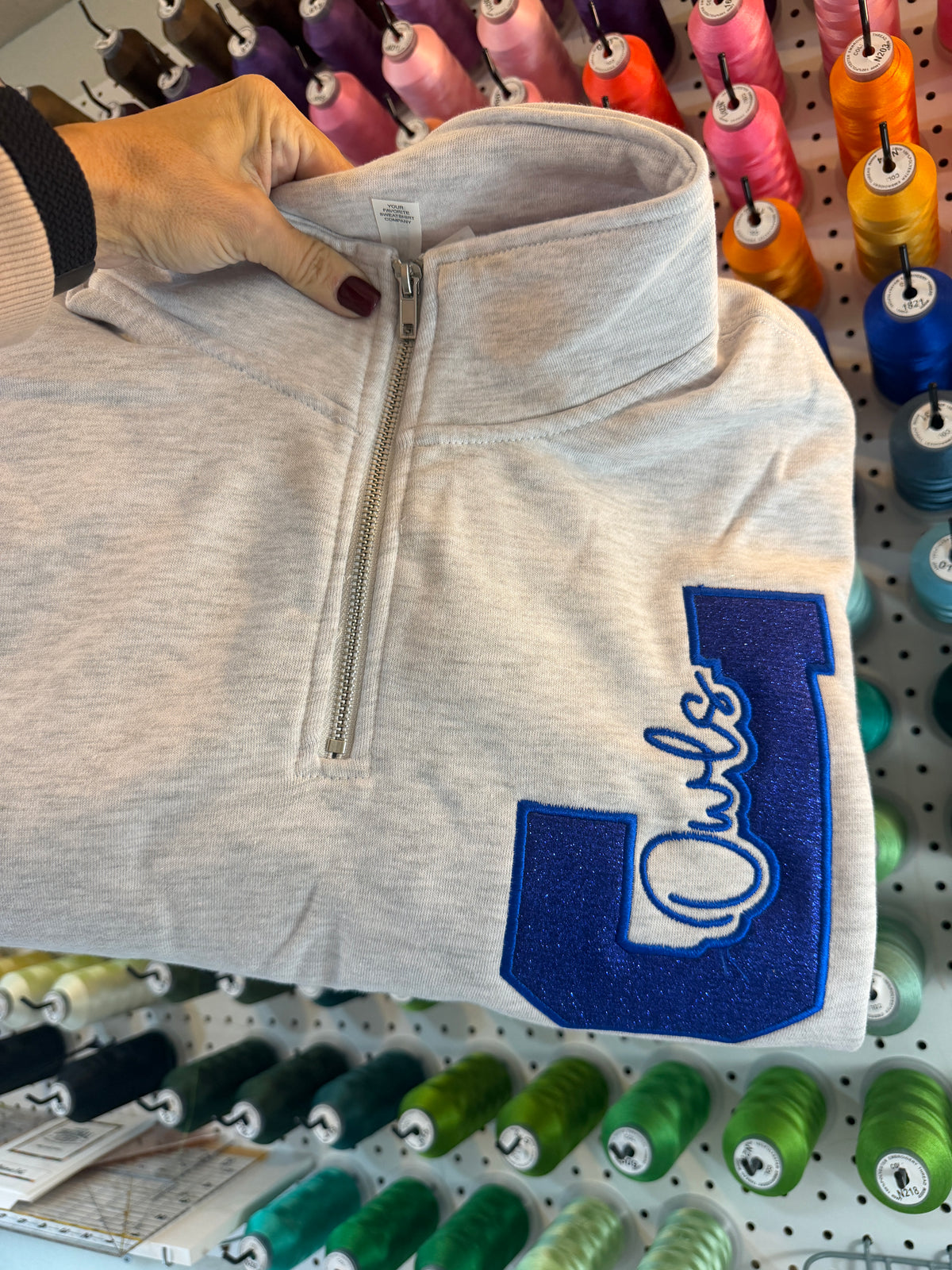 Owls Glitter Quarter-Zip